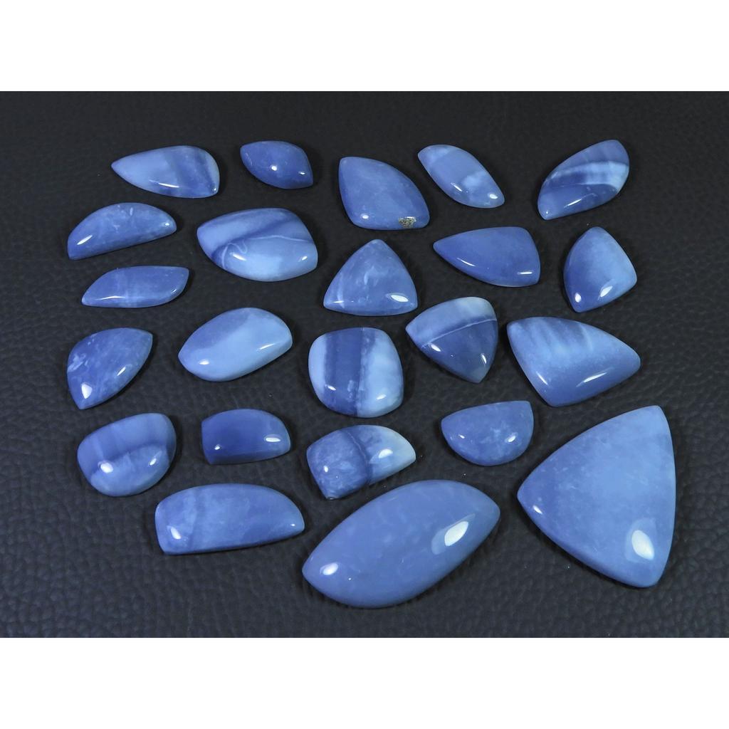 215Cts. Natural Blue Opal Agate Fancy Cabochon Loose Gemstone 23 Pcs Lot C-1876