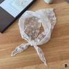 French Floral Lace Triangle Headscarf Romantic Summer White Lace Hair Scarf Wrap Hair Ribbons Travel Photo Headband Bandanas