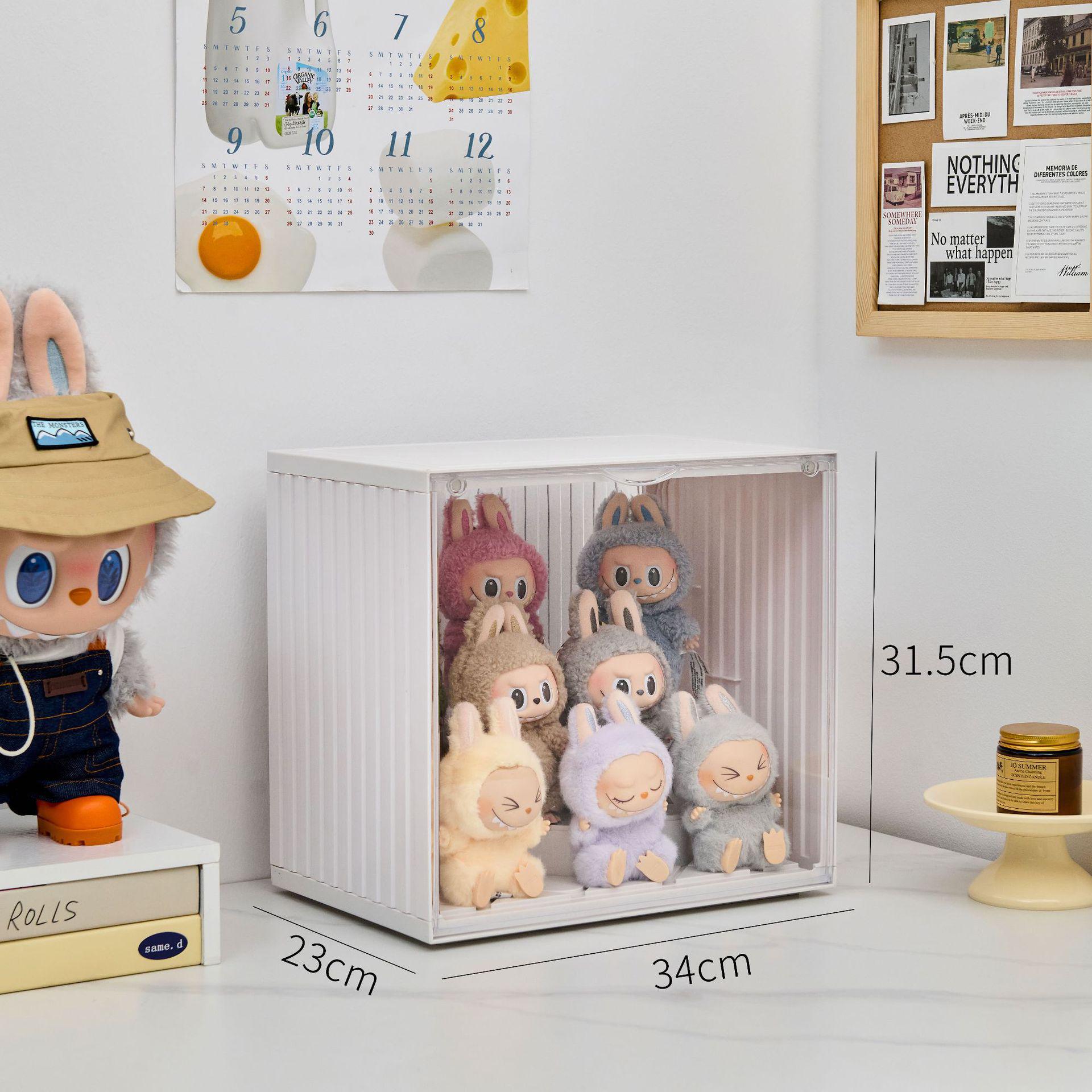 

Labubu Stackable Transparent Display Box for Dolls and Figures, Cream Style