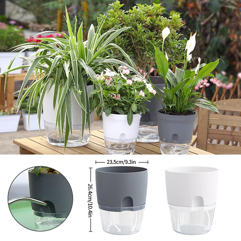 Lazy Self Watering Flower Pot Hydroponics Growing System Planter Flowerpot Garden Hydroponics Plants Pot Potted Planters