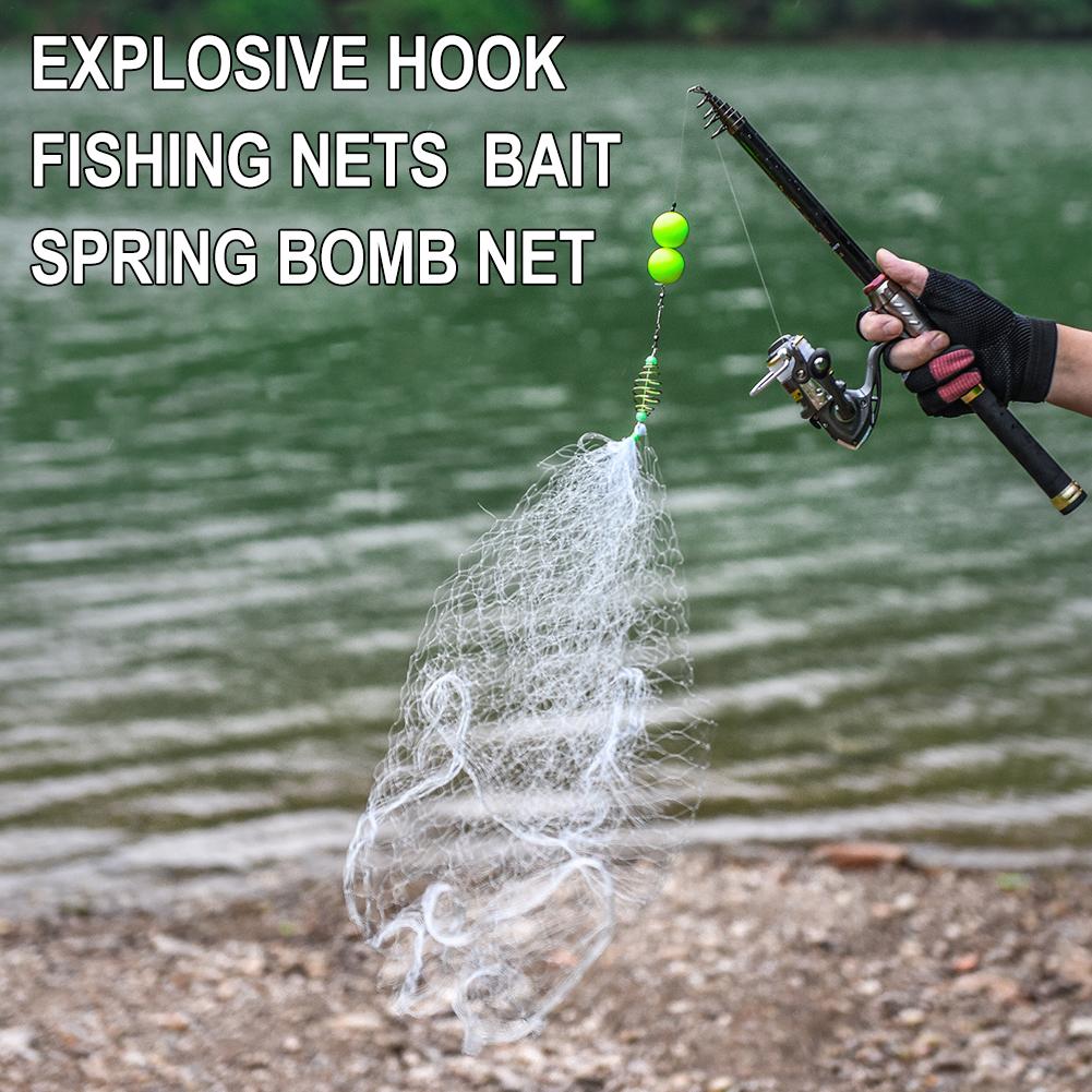 Trap Fishing Net Fishnet Floating Throwing Fishing Explosion Hook Mesh Trap Net Supplies Fishing Accessories