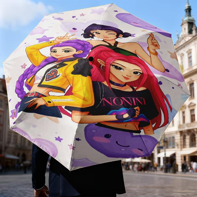 K-pop Heroes In Action Umbrella Folding umbrella, automatic umbrella 8-Frame for Travel, camping Use Gift for Halloween Christmas