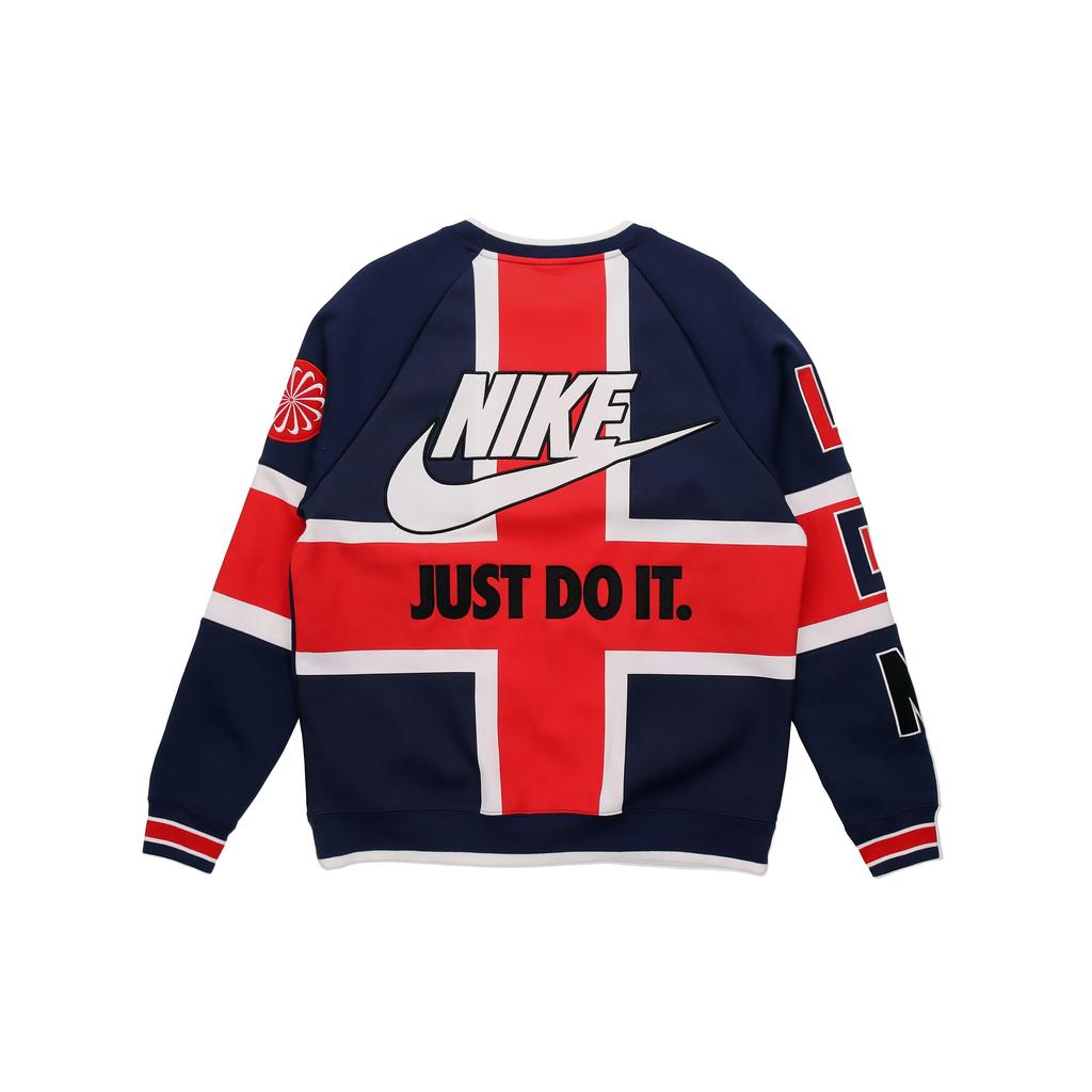 Nike City Edition London Patchwork Hoodie Men Tops Red Blue AR1993-410