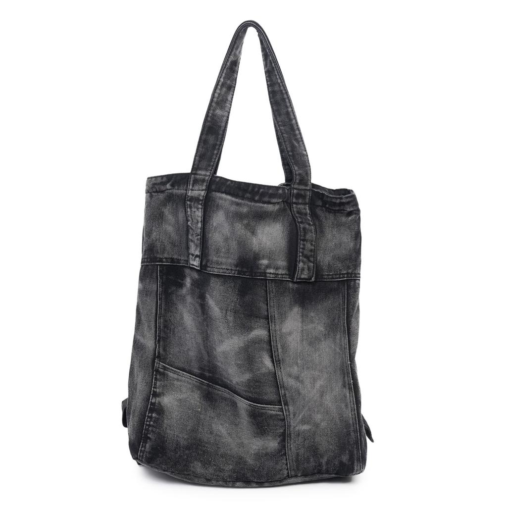 New Zipper Solid Color Denim Casual Youth Backpacks Interior Compartment Simple Handbags On Sale Large Capacity Women's Bags