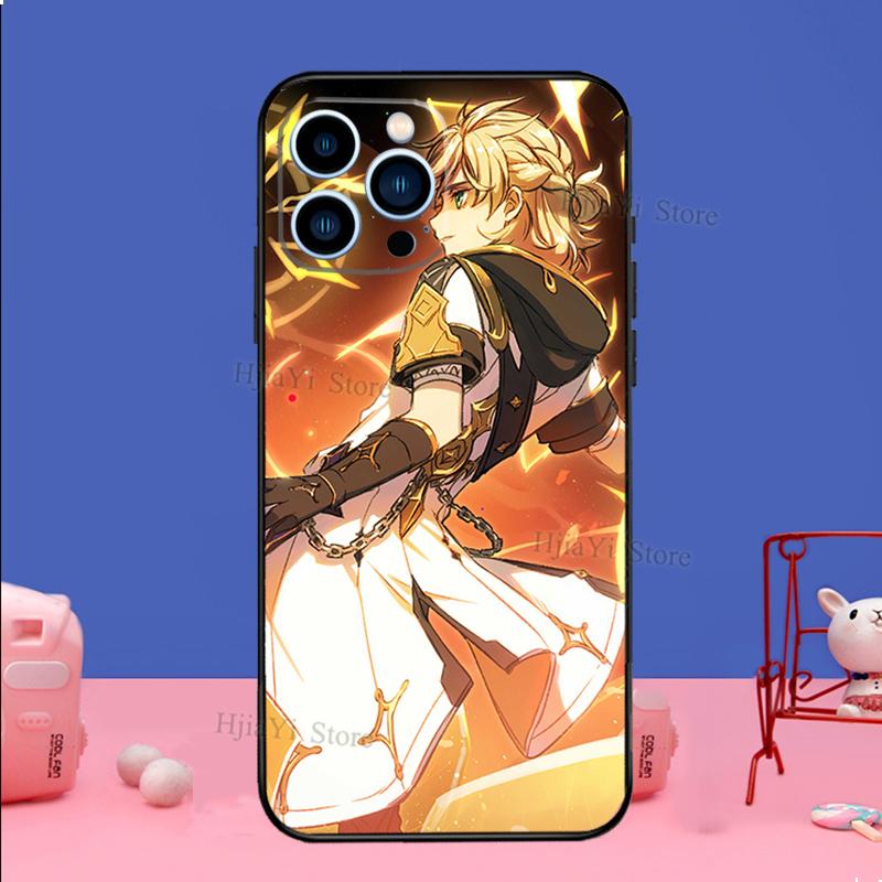 Genshin Impact Albedo Phone Case For iPhone 16 15 11 12 13 14 Pro Max Mini X XS XR Plus SE2 Funda Coque Capa Cover