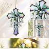 Acrylic Lily of the Valley Sun Catcher Cross Shaped Hanging Ornament for Window Home Office Decoration Memorial Gift