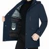 Down Jacket Men's Mid-length Winter Coat Men's Fitted Cotton-padded Jacket with Thick Coat Made of Goose Down