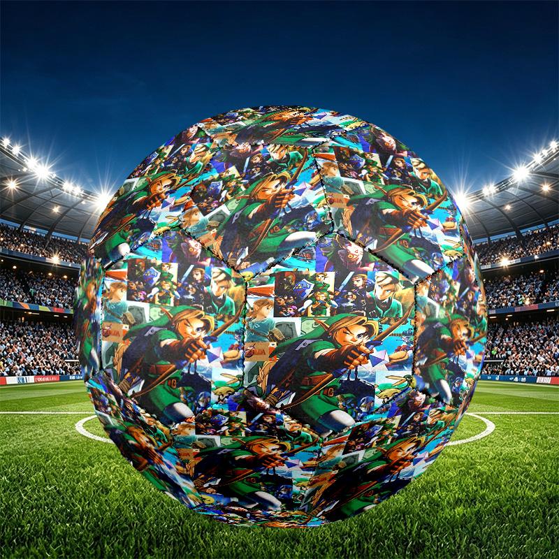 The Legend of Zelda Print Size 5 Soccer Ball, PU Wear Resistant Football for Match Training and Daily Practice, Birthday Gift for Soccer Fans