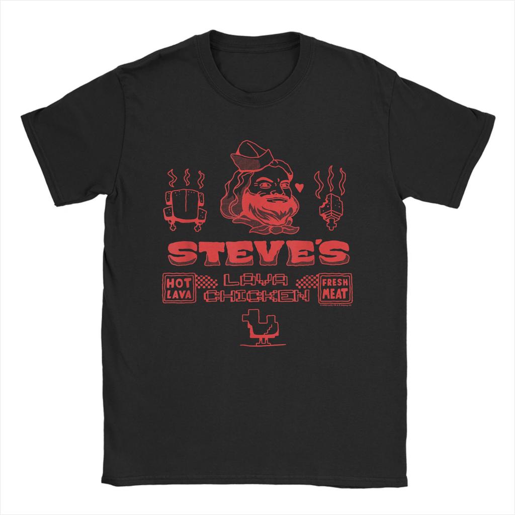 A M Movie Steve's Lava Chicken T-Shirt Men Restaurant Logo Funny Cotton Tee Shirt O Neck Short Sleeve T Shirt 4XL 5XL 6XL Tops