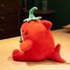 Red Pepper Shaped Shark Plush Toy Soft Stuffed Animal Chili Style Creative Gift for Kids Birthday