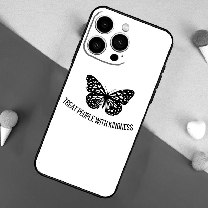 Treat People With Kindness Case For iPhone 16 15 Pro Max 11 12 13 Mini 14 15 Pro Max 16 Plus XR 16e Phone Back Cover