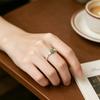 Vintage Emerald Natural Freshwater Pearl Ring, Elastic String Design, Minimalist Elegant Unique Band for