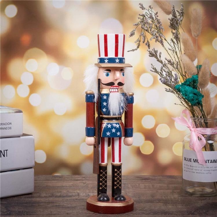 American Wooden Nutcracker Soldier Figurine Christmas Decor Display Gift 10 Inch
