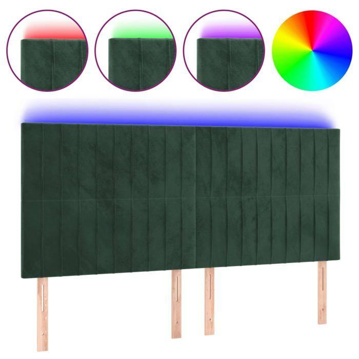 VidaXL LED Headboard Bedroom Furniture Double Bed Accessory Head of Bed Frame Interior Dark Green 3122731