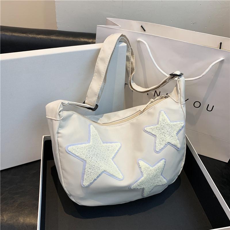 Stylish Nylon Crossbody Bag For Women 2024 With Spacious Design And Trendy Colors OffWhite