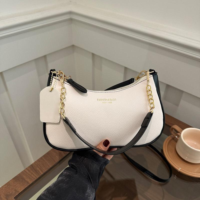 Cherry Pendant Crossbody Bag for Women PU Leather Crescent Bag Adjustable Strap Underarm Bag Closure Handbag for Work Travel