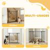 Dog safety gate adjustable length dim. 76-107W x 76H cm no drilling steel black