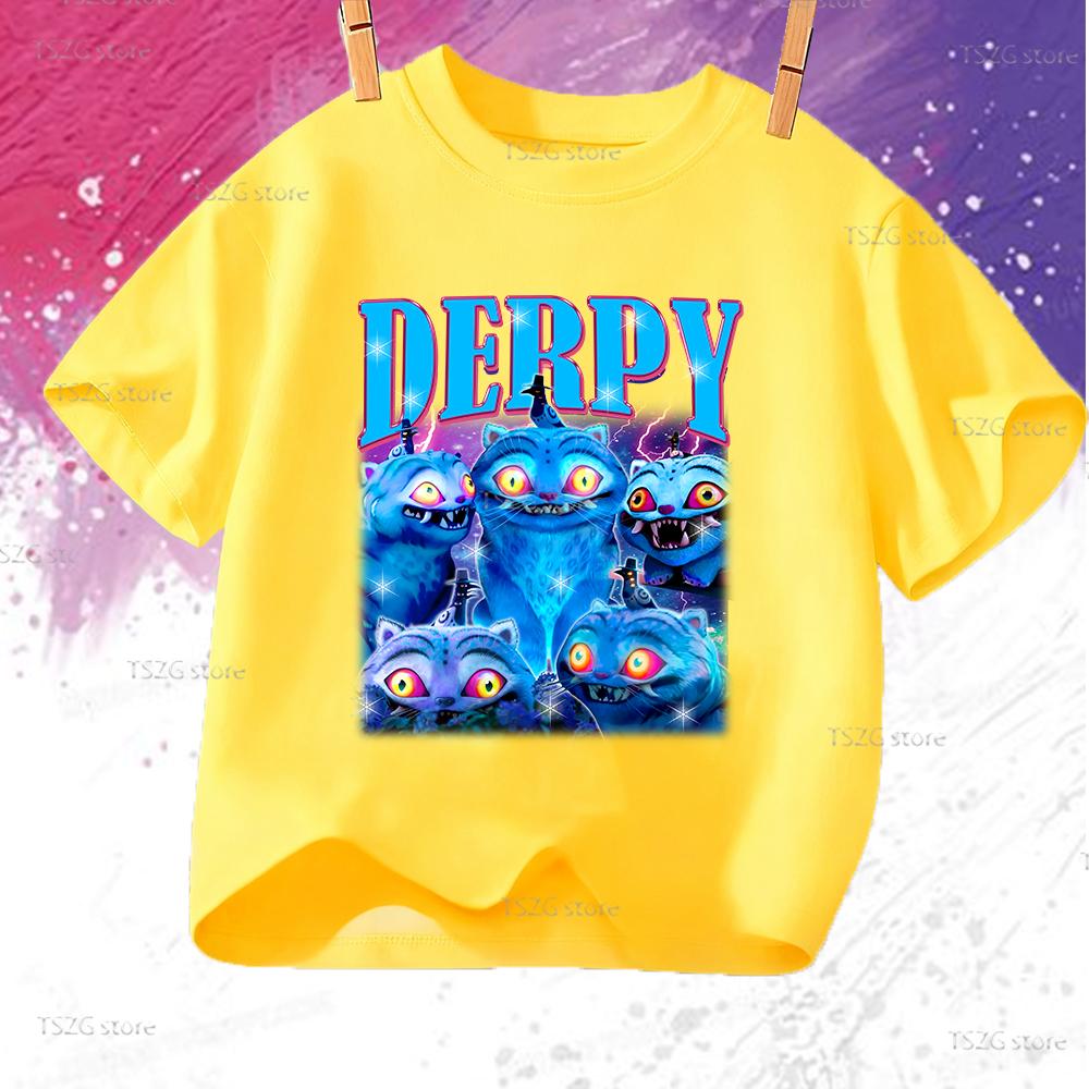 Summer Vintage KPop Demon Hunters Pet Tiger Cartoon Children T-Shirt Anime Short Sleeve Girl Boy Tee Shirt Cute Tops Kid Clothes