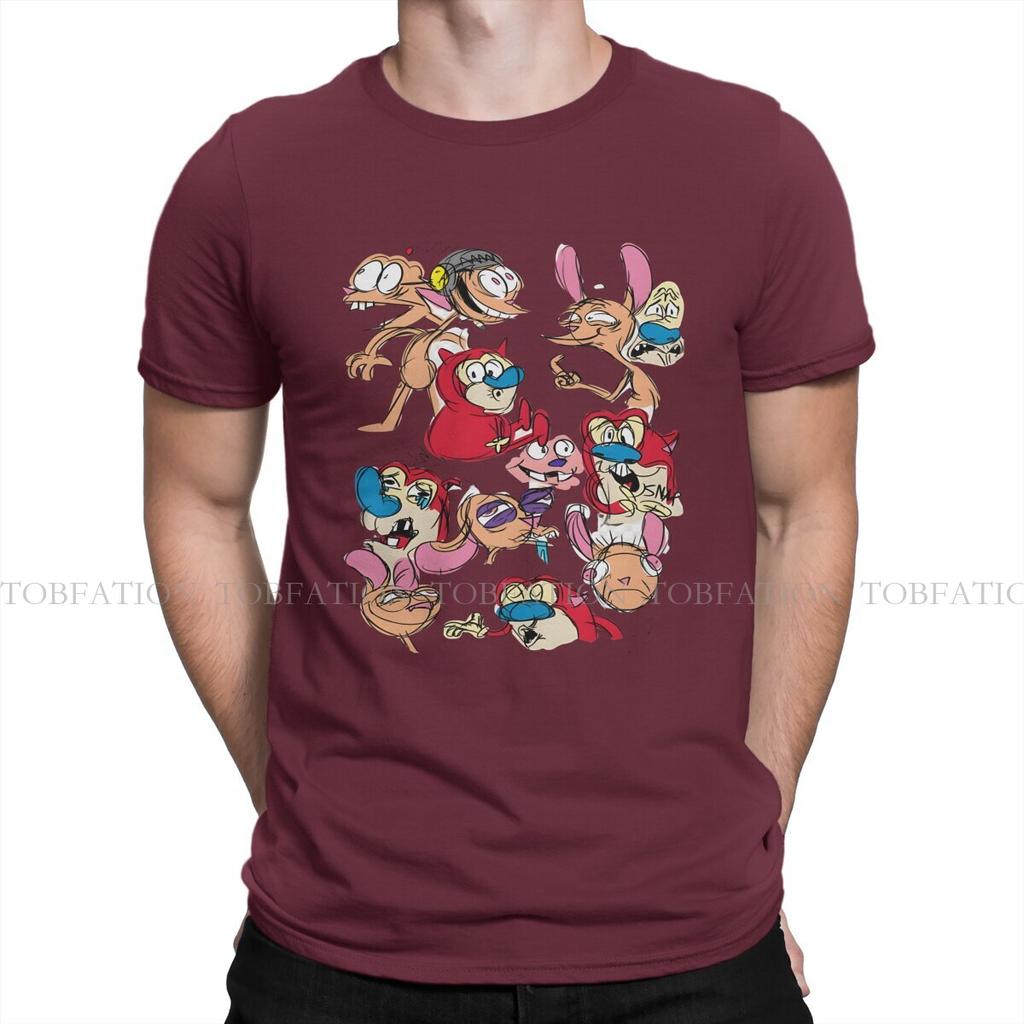 ZX Show The Ren  Stimpy Show Anime Men T Shirt Cotton Fashion ONeck TShirt Harajuku Streetwear