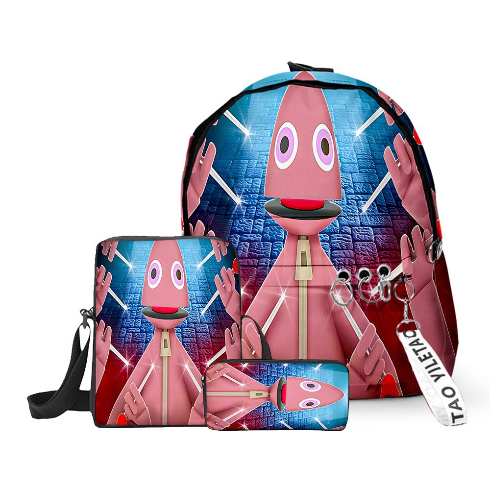 Klassieke Yeeps Verstoppertje 3D Print 3 stuks/Set leerling Schooltassen Laptop Dagrugzak Rugzak Schuin gedragen schoudertas Etui