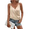 Women's Fashionable Casual V-neck Pleated Satin Camisole