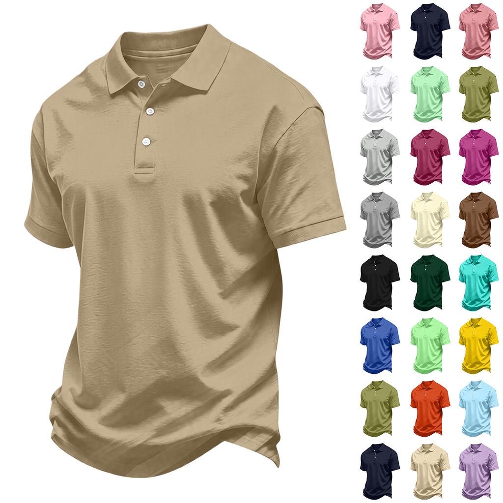 Men's Color Short Sleeve T-Shirt Casual Loose Fit Breathable Tee
