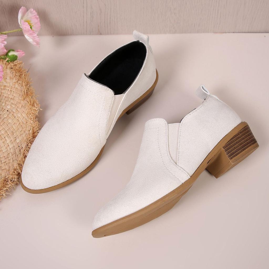 Niche design casual pointed thick heel women's single shoes spring and autumn new fashion versatile comfortable single shoes women