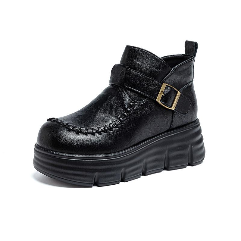 Thick-soled retro short boots women s small autumn new casual versatile fashion side zipper short boots 40 5100₽