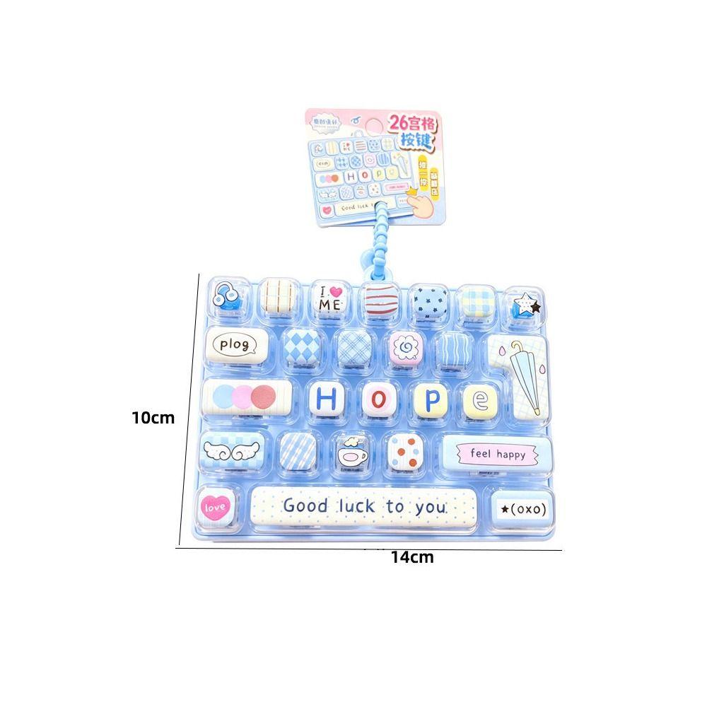 26-key Keyboard Keychain Pressable Keys Keyboard Toy Durable Press Button Toy Bag Ornament