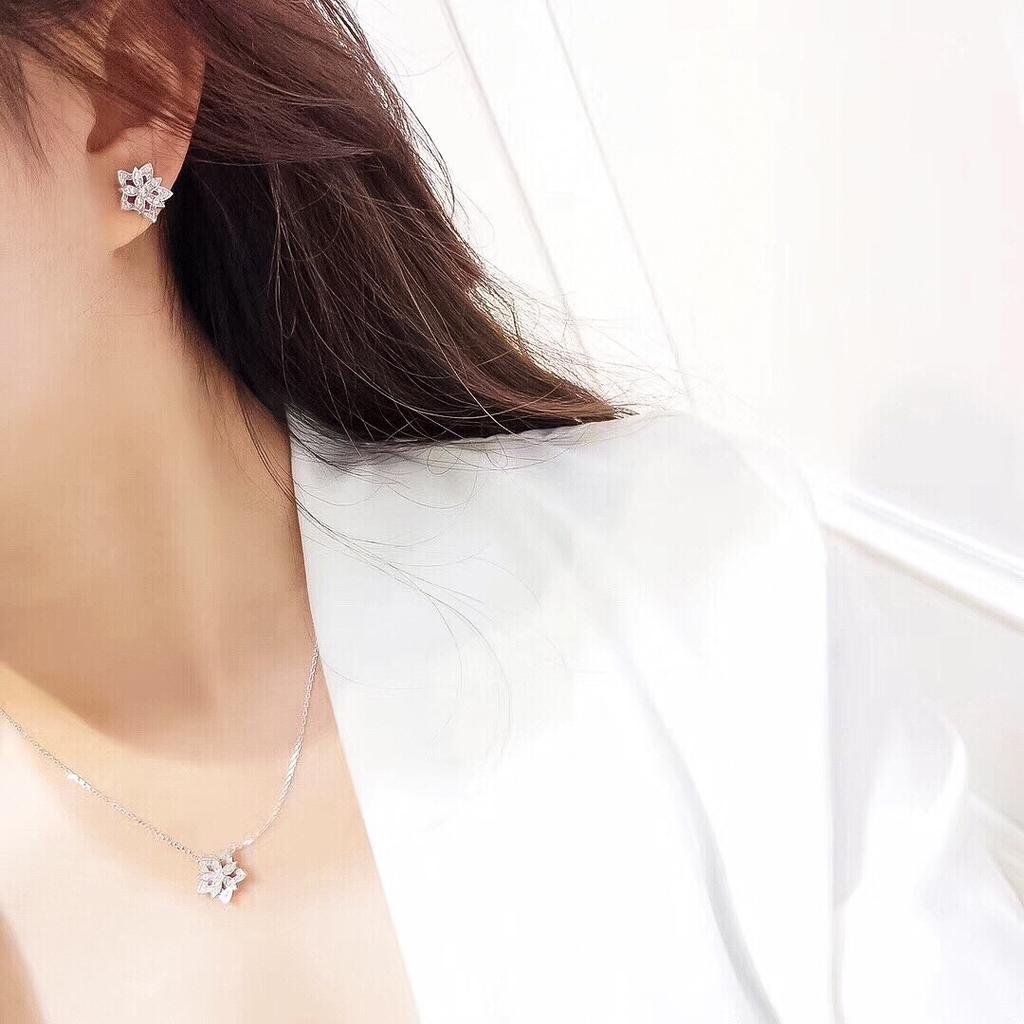 New Trend Brand Vintage Earrings Gift For Anniversary Europe Luxury Earrings For Women 925 Sliver Flowers Stud Earrings