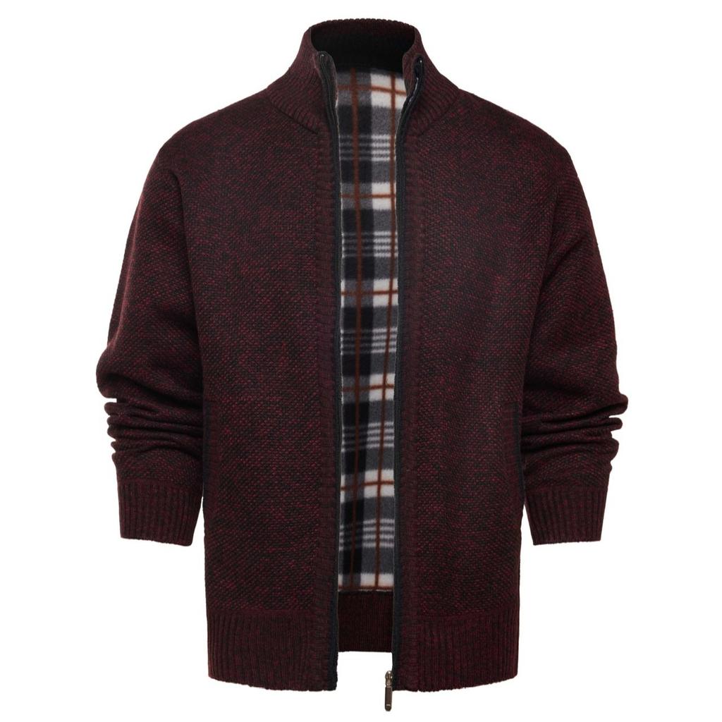 Autumn Winter Warm Cardigan Men Fleece Sweaters Full Zip Jackets Slim Fit Luxury Brand Knitted Sweater Coat American Jersey