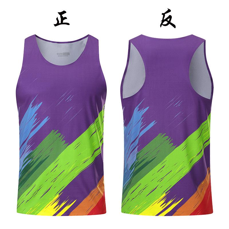 Non-marking Pressed Rubber Vest, Track and Field Clothing, Physical Examination, Sports Clothing, Sports Training Clothing, Marathon Sprint Quick-dryi