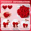 12 Pcs Knitted Heart Hanging Pendant Handmade Valentine Bowl Vase Filler for Home Christmas Tree Party Decor