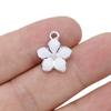 10Pcs Silver Plated Red Enamel Sakura Flower Charm Pendant For Jewelry Making Bracelet Earrings Necklace Diy Accessories Craft