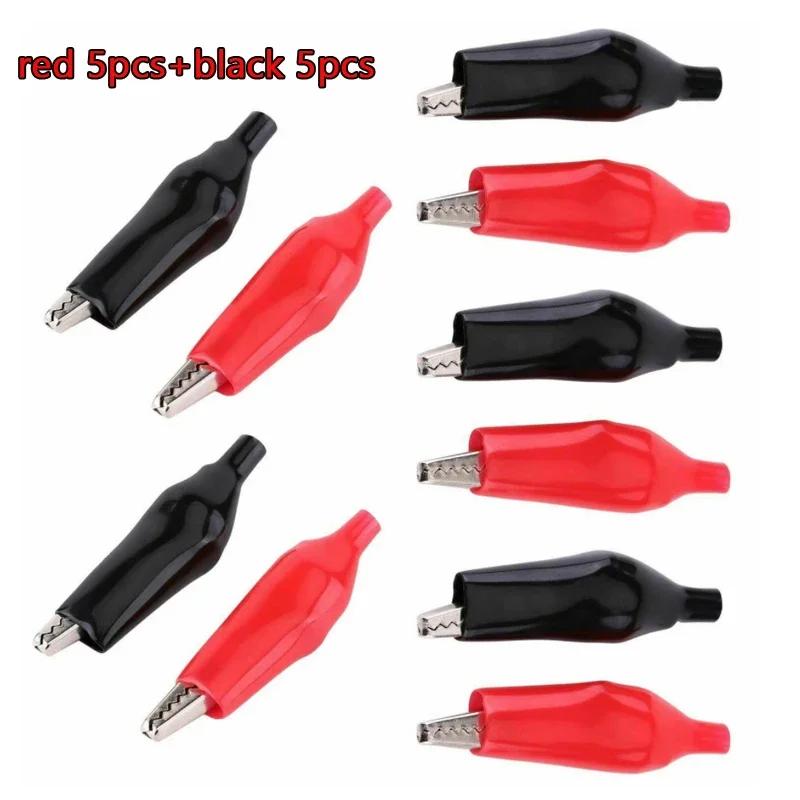 10pcs Insulated Crocodile Clips Electrical Battery Connectors 5A Mini Alligator Test Clips For Stereo Application Power Terminal