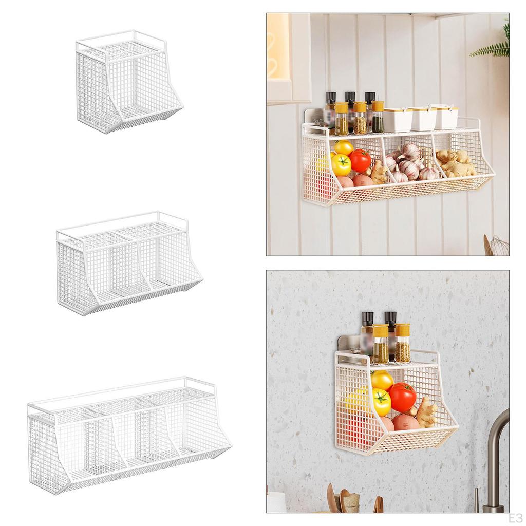 Cabinet Storage Basket, Ginger Garlic Holder, Spice Rack, Hanging Wire Kitchen Organizer for