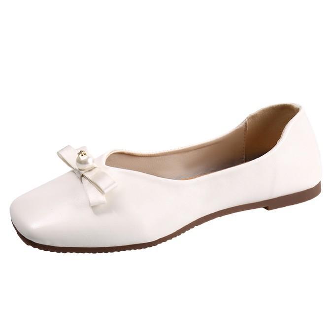 Evening Shoes Bow Gentle Ballet Shoes New Spring 2025 with Fairy Style Low Heel Female Skirt Single Shoes