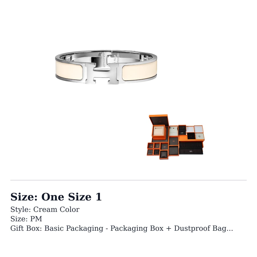 Hermes Clic H Enamel Bangles Women's Cream H700001FP85PM