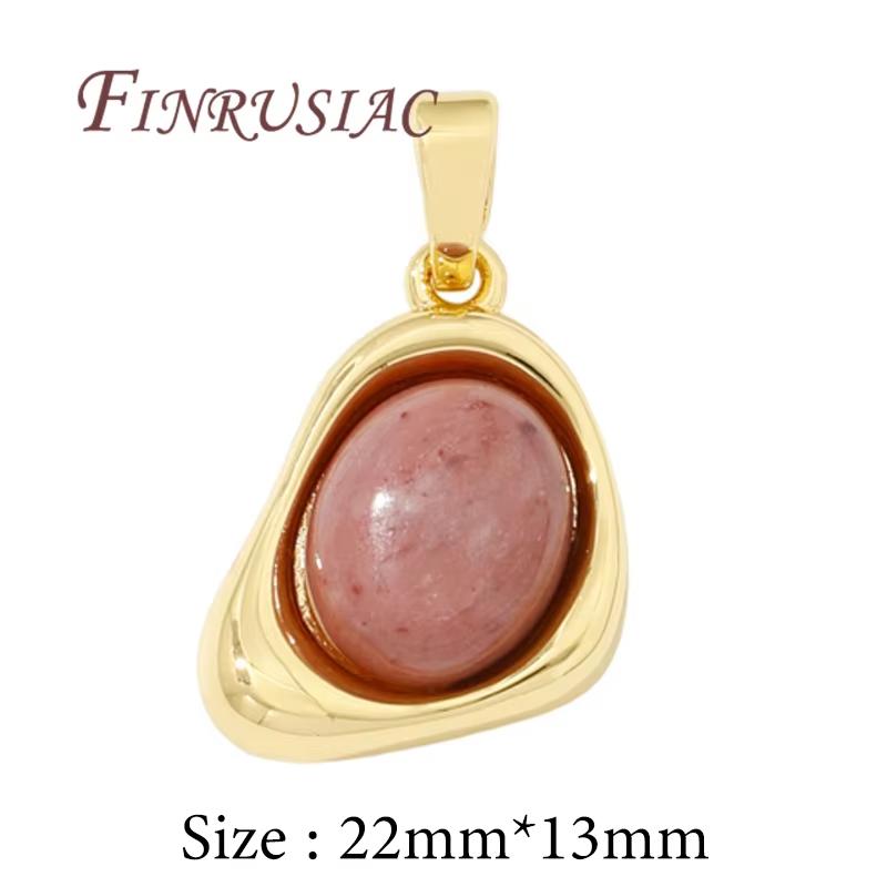 18K Real Gold Plated Natural Stone Charms For Jewelry Making,Pendants For Necklaces Making Accessories,DIY Jewelry Findings
