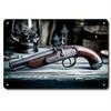 Jucării pentru Bărbați Adevărați Pistol cu Cremene cu Două Tevi Vintage Artă Metalică de Perete Stil Antichitate Decor Acasă pentru Sufragerie x