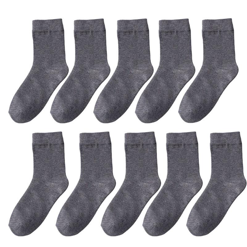 10 Pair Women's Bamboo Fiber Socks Harajuku Retro Solid Color Casual Ladies Set Black Socks Korean Style White Socks