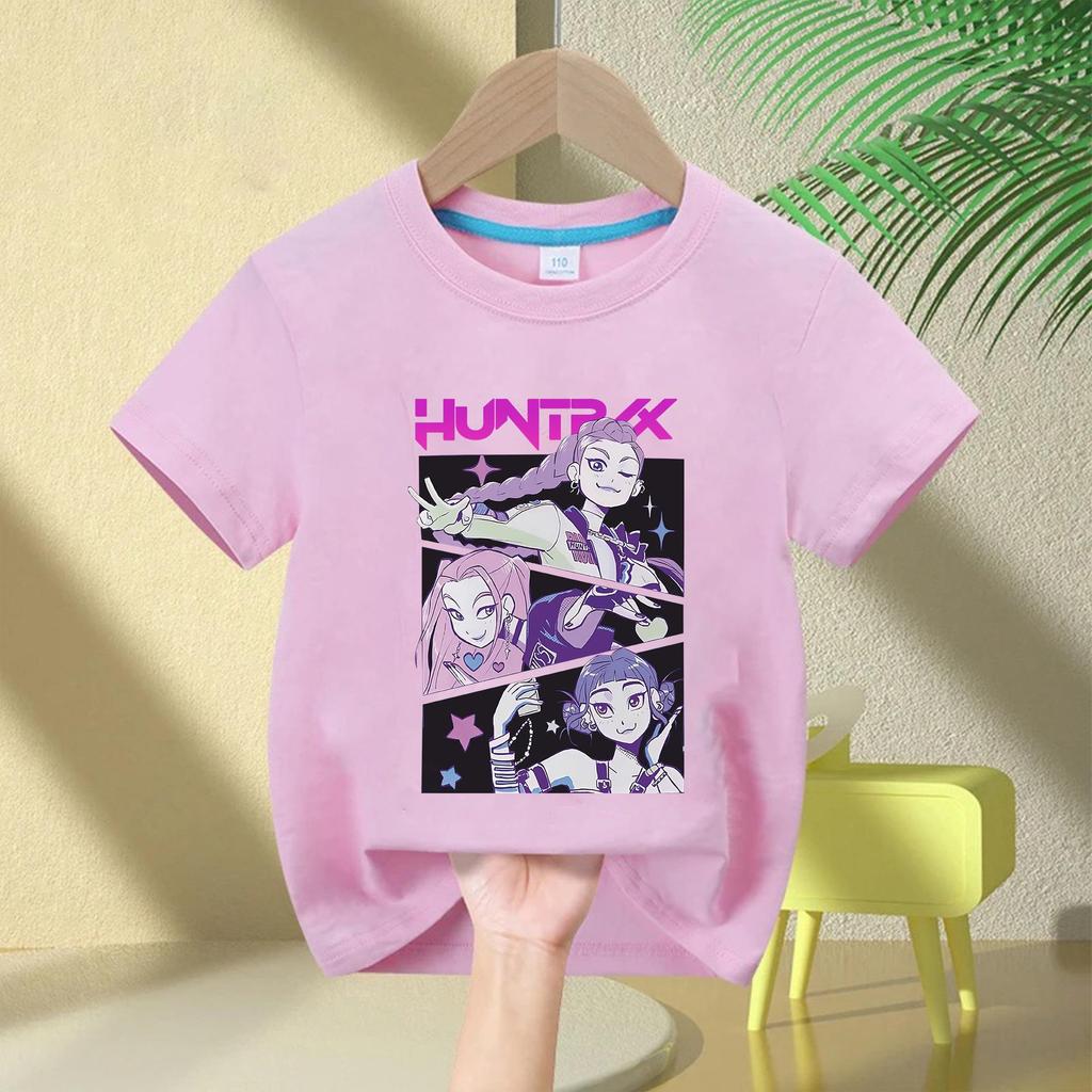 Demon Hunter Squad Kids Anime Print Casual Short Sleeve T-shirt
