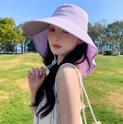 Kadınlar İçin Geniş Kenarlı Güneş Şapkası Yüzü Örten Şal Şapka Yaz Anti-Uv Bisiklet Açık Hava Güneşlik Dağcılık Şapkası