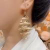 Hollow petal fringed ear hook cold wind earrings light luxury high sense fashion niche temperament earrings