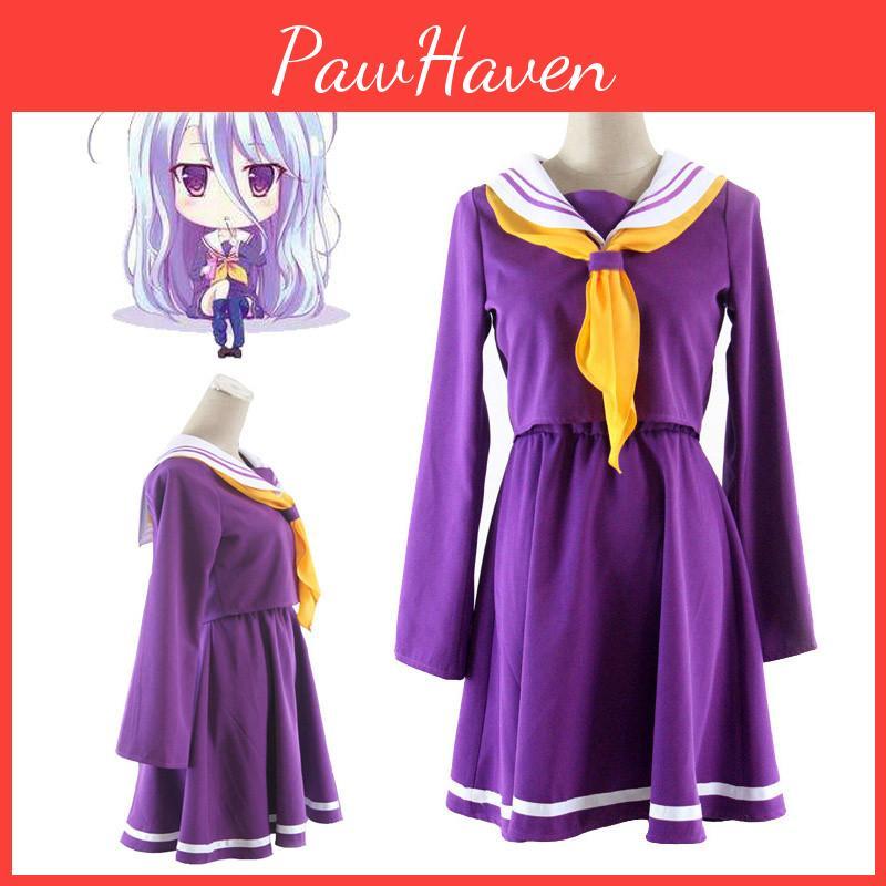 Unique No Game No Life Shiro Cosplay Dress Shirt Set With Charming Tie And Accessories