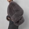 Fur V-neck faux fur jacket short fashion fox fur jacket fluffy plush women's clothing