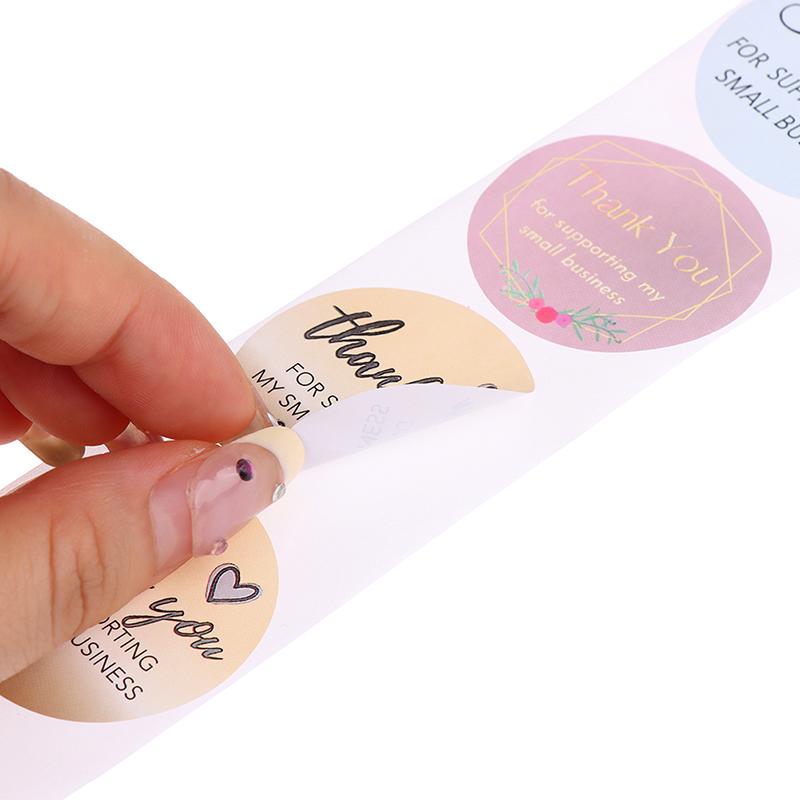 500 Stück/Rolle Danke Floraler Aufkleber Geschenkverpackung Siegel Etikett Scrapbooking Schreibwaren Aufkleberrolle Diy Versiegelungsaufkleber 2,5/3,8 cm