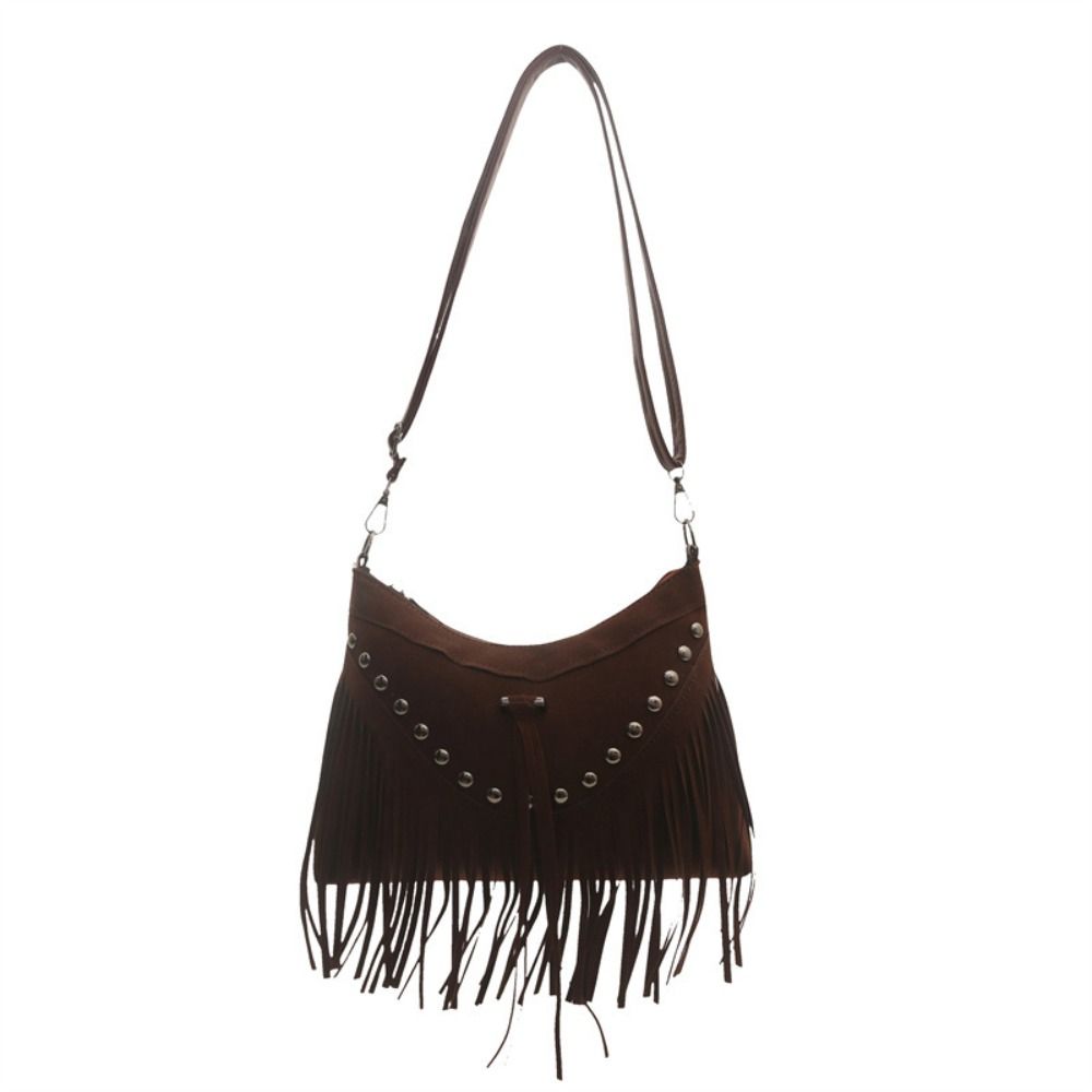 Korean Suede Crossbody Bag Bohemian Style Ethnic Style Handbag Sweet Tassel Shoulder Bag  Girls