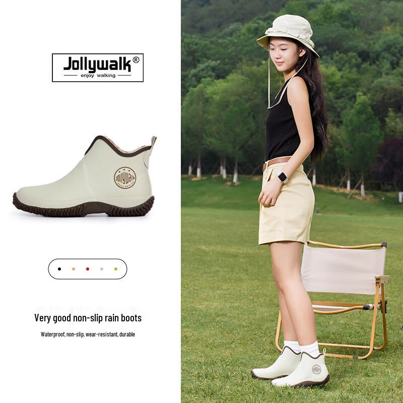 Jolly Walk Women s Low-Cut Fashion Waterproof Rain Boots JW228-1 36