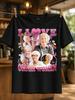 Ich liebe ältere rosa Collage von lächelnden älteren Menschen mit Blumen und Herzbuchstaben Zuneigung Humor Unisex Alle T-Shirts